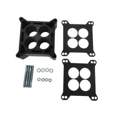 Imagem de Partoon Espaçador de carburador portado fenólico de 5 cm | Flange de furo quadrado 4150 | PORTADO | Inclui duas juntas e ferragens de montagem