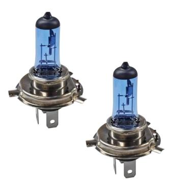 Imagem de 2 peças H1 lâmpadas de halogêneo automotivas, lâmpadas de xenônio automotivas de farol alto e baixo branco brilhante de 12 V 35 W, acessórios de substituição para a maioria dos carros, SUV (H4)