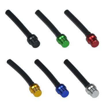 Imagem de Pacote com 6 tampas de ventilação universal para tanque de combustível para motocicletas – mangueira de respiro de alumínio, serve para quadriciclos, motos e bicicletas (cores mistas + preto, grande