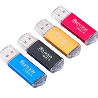 Imagem de Mini Leitor de Cartão MicroSD USB 2.0 Adaptador Plug e Play Compatível Windows Mac Transferência Rápida Metal Para Cartão Memória Camera Celular Notebook Tablet Até 512GB Compacto Durável