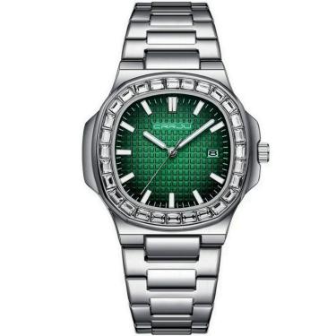 Imagem de Relogio Masculino Casual Quadrado em Aço inoxidável Impermeavel 3atm