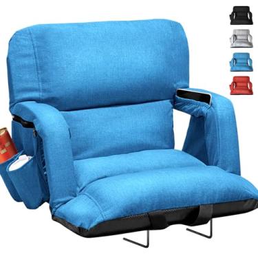 Imagem de yeyeeyyee Bancos de estádio amplos com suporte para as costas, design exclusivo estilo sofá cadeiras de arquibancada extra grossas com encosto e almofada, 6 posições reclináveis - o máximo conforto
