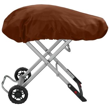 Imagem de Capa de churrasqueira Weber Traveler portátil a gás 9010001, capa para churrasqueira Weber Traveler, impermeável, 600D, tecido Oxford, capa portátil com acessórios Coleman Roadtrip (marrom)