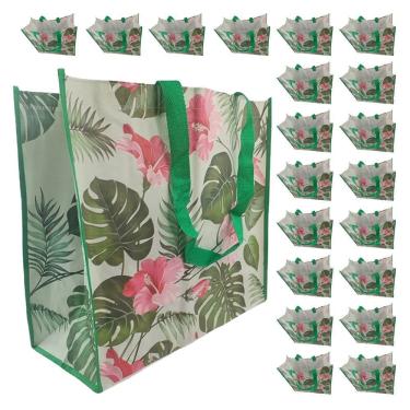 Imagem de Bolsa Ecobag Sacola De Ombro Ecologica Retornavel Kit 20 Unidades Dobravel Reutilizavel Compras Mercado Pratico Multiuso Resistente