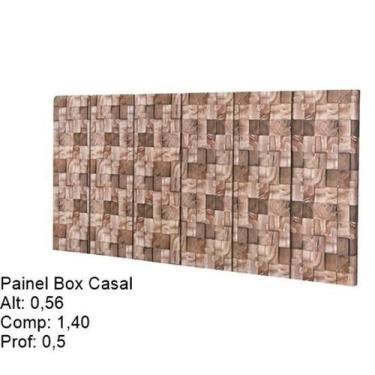Imagem de Painel Cabeceira Box Casal 1,40 Estampa Marrom Comprar - Comprar Móvei
