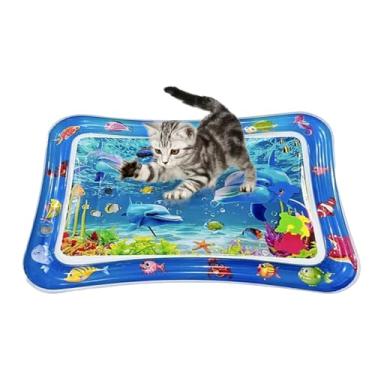 Imagem de Tapete de água para gatos | Tapete de brinquedo confortável espesso para gatos, antirarranhões, refrescante, brinquedos de enriquecimento, piscina aquática para brincar de verão com animais e gatinhos