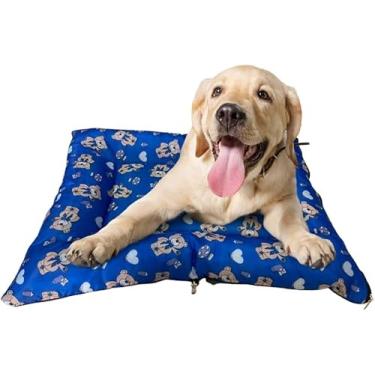 Imagem de Cama Caminha Pet Cães e Gato Tamanho Médio 50x60cm Macio Com Zíper (Azul)