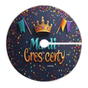 Imagem de Blueangle Saia de poliéster macio com coroa de carnaval de 118 cm para decoração de carnaval (248)