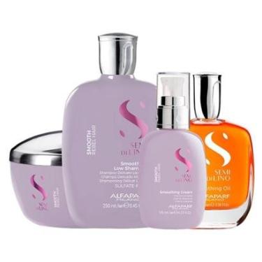 Imagem de Kit Alfaparf Milano Professional Semi Di Lino Smooth Smoothing - Shampoo e Máscara e Óleo Capilar-Unissex