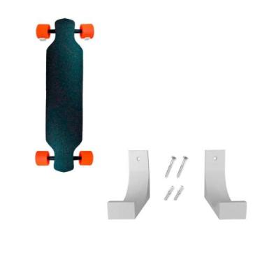Imagem de Suporte Skate Long Board Fixação Parede - LEÃO 3D, Branco