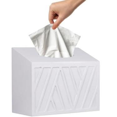 Imagem de Capa de caixa de toalha de mão de madeira – compatível com toalhas de mão descartáveis Kleenex – Dispensador de papel toalha de parede ou bancada para banheiro, cozinha, escritório