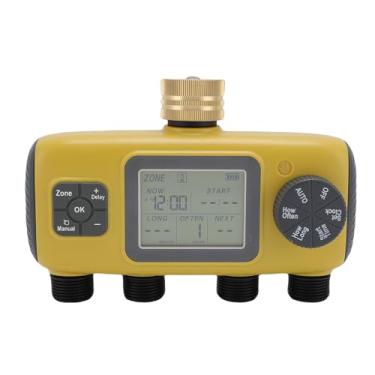 Imagem de LiebeWH Temporizador de água para Mangueira de Jardim, Display LCD à Prova d'água IPX5, Temporizador de Sprinkler Programável de 4 Saídas Com Atraso de Chuva para Irrigação Automática e Cuidado do