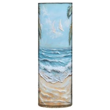 Imagem de xigua Vaso transparente de palmeira de praia para decoração de casa, vaso de plástico de flores para sua cozinha, quarto, escritório, sala de estar, banheiro