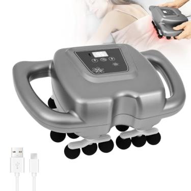 Imagem de Tcwhniev Massageador muscular de 24 cabeças, máquina portátil de massagem muscular de tecido profundo com 9 modos, 99 intensidades, ferramenta de massagem de luz vermelha para pernas, cintura, pescoço