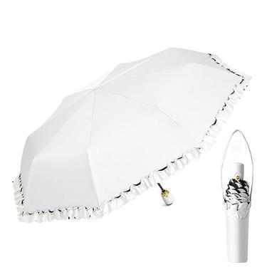 Imagem de LMJYU Guarda-chuva automático dobrável guarda-chuva de chuva guarda-sol de viagem para mulheres