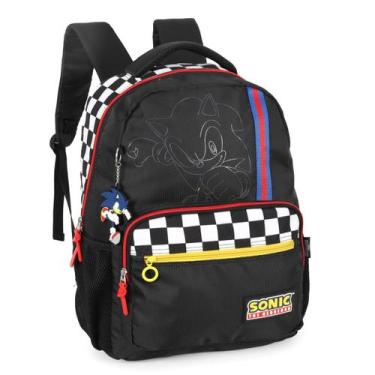 Imagem de Mochila De Costa Juvenil Escolar Sonic Luxcel Preto Original