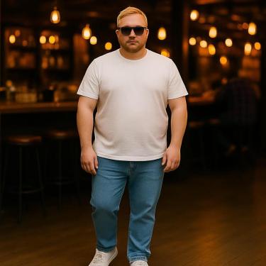 Imagem de Calça Jeans Masculina Plus Size Grande Tamanho 44 46 48 Básica Reforçada 1093-Masculino