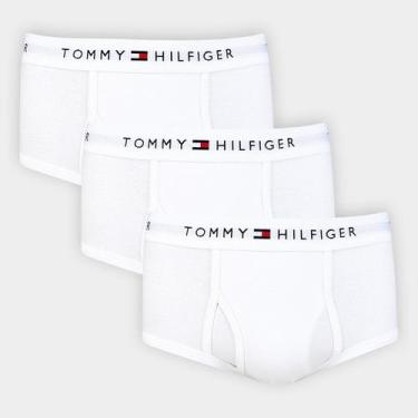 Imagem de Kit Cueca Slip Tommy Hilfilger Algodão Elástico 3 Peças, Branco, GG