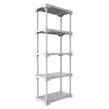 Imagem de Estante Modular 5 Prateleiras 25 kg Multiuso Branca Grifit