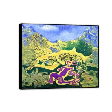 Imagem de Pôster Max Ernst Reclinado com Figuras Reproduções de Pinturas Famosas Surrealismo Arte de Parede Tela Max Ernst Decoração de Parede para Presentes de Sala de Estar 80 x 60 cm (32 x 24 polegadas