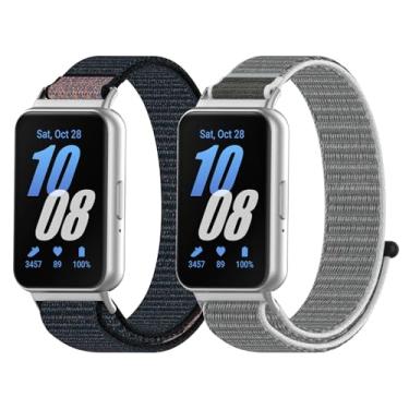 Imagem de Harikiri Pacote com 2 pulseiras de relógio esportivas de nylon compatíveis com Samsung Galaxy Fit 3, para homens e mulheres, 5,5" - 8,5" (140 mm - 215 mm), Amazonita