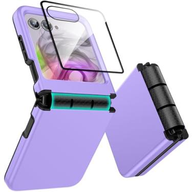 Imagem de Tccvayar Capa para Motorola Razr 2025/2024 com protetor de tela, proteção de dobradiça [suporta carregamento sem fio], capa fina de camada dupla de TPU macio e policarbonato rígido, antiarranhões para