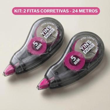 Imagem de Combo 2 Unidades Corretivo Em Fita Yins Paper Corpo Fume 4 Cores Papel