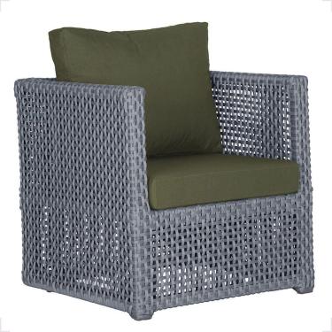 Imagem de 1 Poltrona Madri Alumínio Corda Náutica Estofado 13 Trama Prata