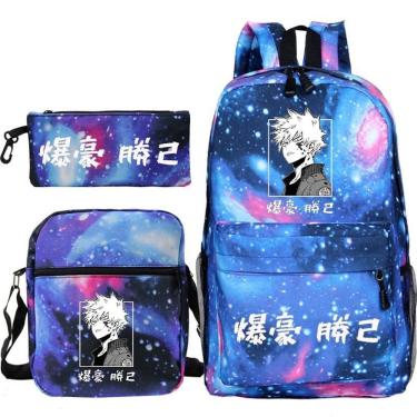 Imagem de Mochila escolar 3 unidades/conjunto Bakugou Katsuki My Hero Academia