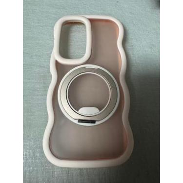 Imagem de YOVIAKK Capa para Samsung S25 Ultra [com moldura ondulada encaracolada (rosa