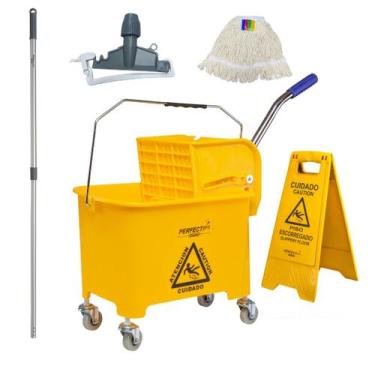 Imagem de Carrinho Mop de Limpeza Balde 20 Litros Espremedor Carro Esfregão Perf