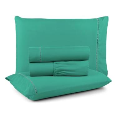 Imagem de Kit Jogo Lençol Cama Box Casal Queen King Solteiro Berço 400 Fios Micro Varios Tamanhos(VERDE,BERÇO)