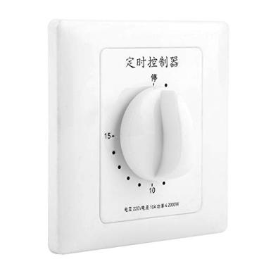 Imagem de GLOGLOW Interruptor do Temporizador, Controle Mecânico de Contagem Regressiva, AC 220V, 15 Minutos, Uso Interno, Bomba de água Programável de 3,3x3,3x1,9 Polegadas Nan