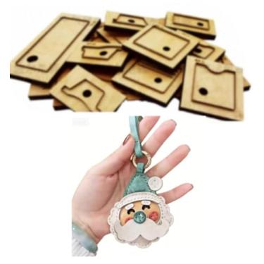 Imagem de YJIUYUANQ Molde de artesanato de couro de Papai Noel, perfurador e cortador de madeira para projetos de artesanato