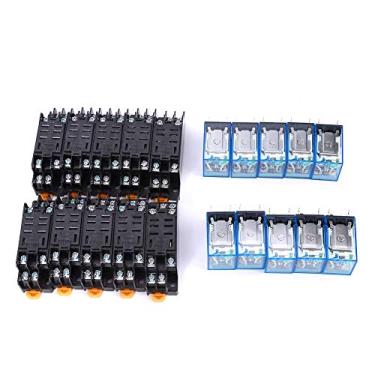 Imagem de Hyuduo 10pcs relé de 8 Pinos Com Base LY2NJ DC 24V Alta Frequência Operacional 2NO 2NC Contatos 10-250V AC Tamanho Compacto Fácil Instalação Componente Eletrônico Durável