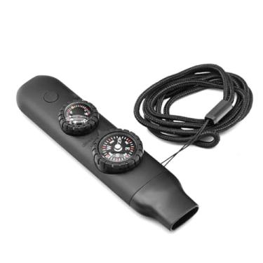 Imagem de Apito de segurança de sobrevivência de emergência, apito infantil com cordão, bússola, termômetro, perfeito para caiaque, passeios de barco, caminhadas, acampamento, montanhismo