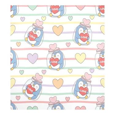 Imagem de Blueangle Capa de ímã de lava-louças pinguins azuis dos namorados, decoração da capa da máquina de lavar louça, adesivos de eletrodomésticos, adesivos de eletrodomésticos, 58,4 cm C x 66 cm adesivo