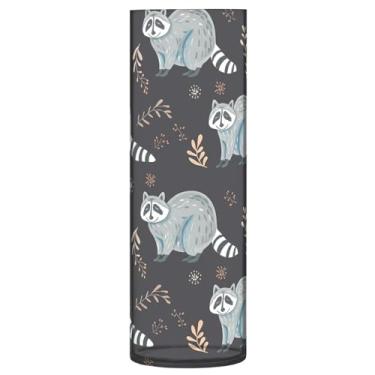 Imagem de CEBUGI Lindo vaso de flores guaxinim 10 x 30 cm, vaso cilíndrico para flores, vaso transparente inquebrável para decoração de casa de festa de casamento