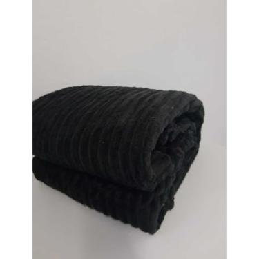 Imagem de Cobertor Manta Canelada Casal Luxo Alto Relevo - Aconchegante e Lavável em Máquina (PRETO)