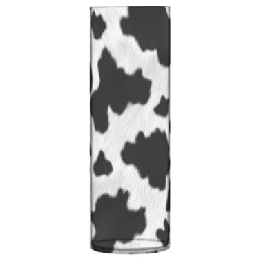 Imagem de CEBUGI Vaso de flores com estampa de vaca 10 x 30 cm, vaso cilíndrico para flores, vaso transparente inquebrável para decoração de casa de festa de casamento
