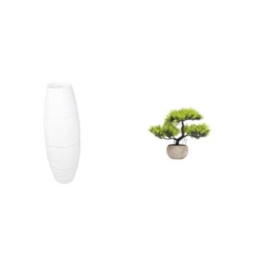 Imagem de Whtkoph Luminária de Chão Bonsai com Cúpula Artificial Simples, Gaiola Protetora para Lâmpada E Capa para Vaso de Flores Artificiais para Quarto.