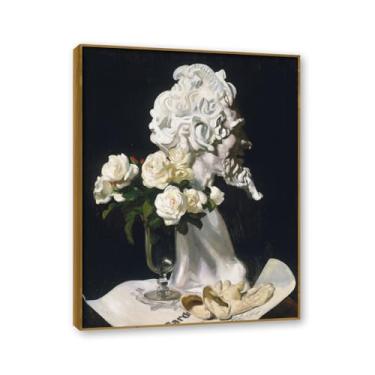 Imagem de NHLDZYH Moldura de Teca. Tela decorativa cozinha, arte vintage especiarias coloridas, arte de parede quadros para sala de estar quarto cozinha. B63. 50x65cm