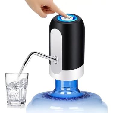 Imagem de Bebedouro Bomba Elétrica Para Garrafão Galão De Água 20 Litros Recarregável USB Universal Automática Portátil - Branca e Preta