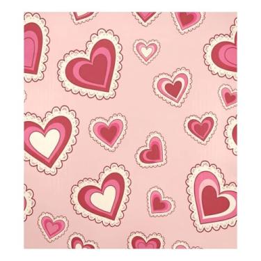 Imagem de Blueangle Dia dos Namorados Corações Concêntricos Capa Magnética para Lava-Louça, Decoração Frontal de Lava-Louça, Decalques de Armário Doméstico, Adesivos Eletrodomésticos, 58 cm C x 66 cm Adesivo