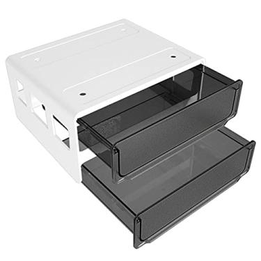 Imagem de Organizador de Papelaria Gaveta Invisível Sob a Mesa Armazenamento Espaço-Economico para Celulares Cabos Fones Ouvido com Fita Adesiva -lados