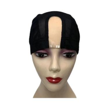 Imagem de Touca De Peruca Elástica Sem Cola U Part Lace S M L, Forro De Rede Par