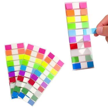 Imagem de 600 peças de marcadores de página com abas adesivas transparentes pop up graváveis etiqueta autoadesiva divisora adesivo para caderno