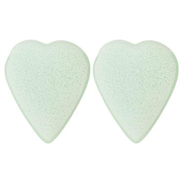 Imagem de Dioche Esponja Facial Em Formato de Coração, 2 Peças, Esfoliante Macio, Remoção de Maquiagem, Esponja de Limpeza Facial, Reutilizável, Sopro para Mulheres, Cuidados Diários Com