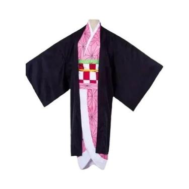 Imagem de Fantasia De Cosplay Kamado Nezuko Anime Kimetsu No Yaiba Kimono Peruca