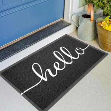 Imagem de KILOCOCO Tapete externo Tapete de porta da frente Tapete de boas-vindas Tapete de porta de pilha baixa Tapete de porta externo antiderrapante Tapete de cozinha Área de alto tráfego Tapete de entrada